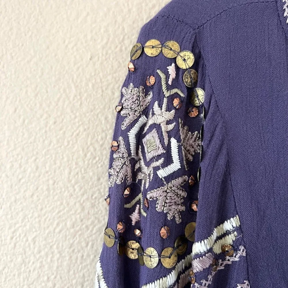 Free People Boho Stitch Up Your Heart Blouse - Picture 5 of 11